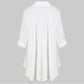 Women Blouse Lace Stitching Collared Long Sleeve Chiffon Loose Blouse Plus Size S-5XL