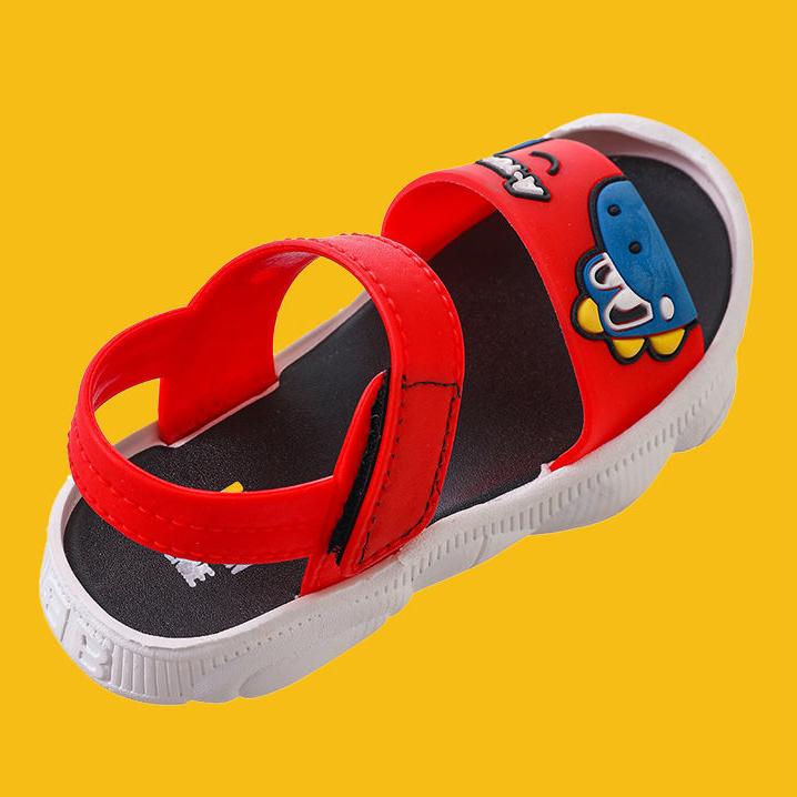 Children's Summer Sandals Boys and Girls Soft Sole Cartoon Dinosaur Pattern Casual Sandals Anti-Slip Outdoor Beach Flat Sandals