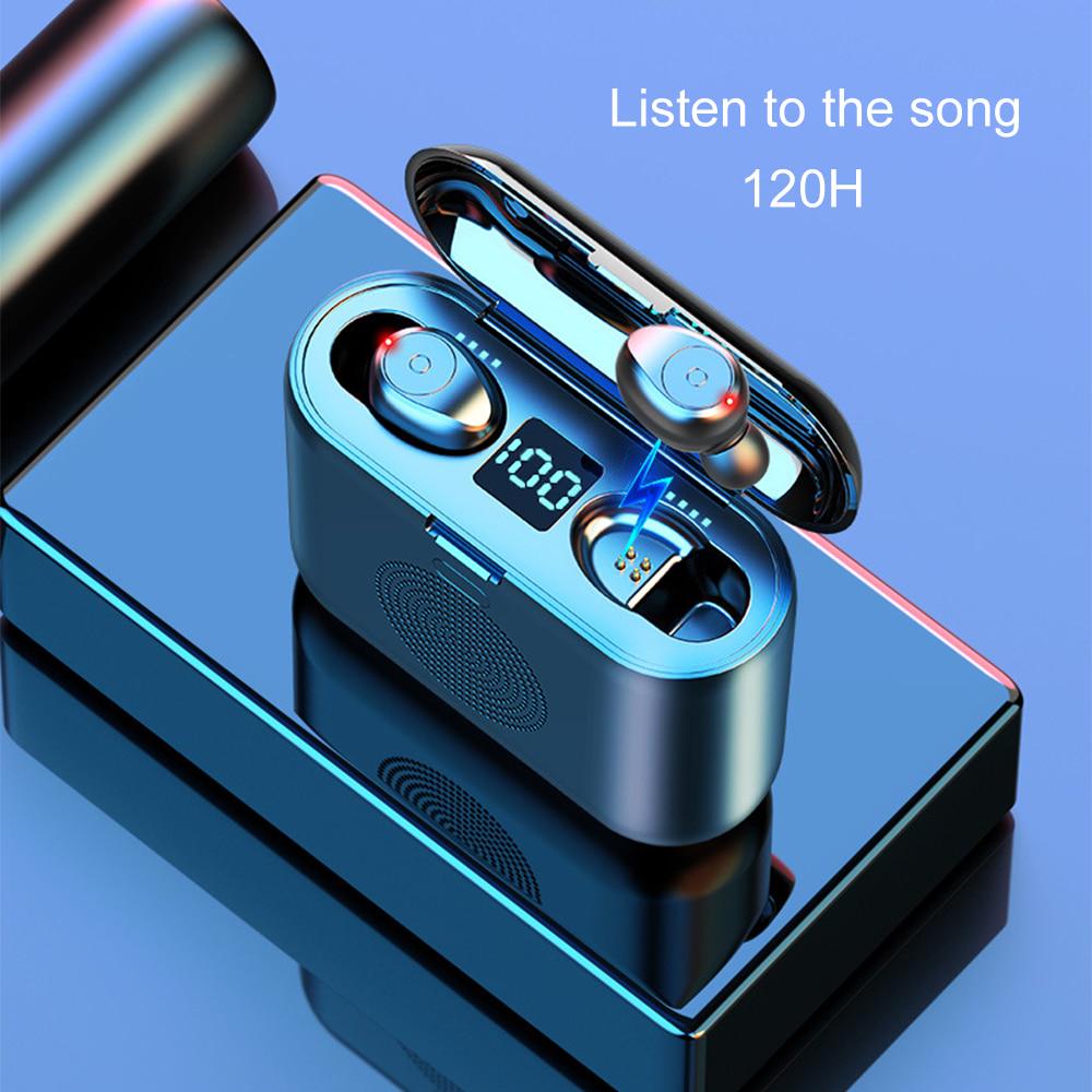 LED Display Waterproof 5.0 Earphones Bluetooth HIFI TWS Headphones As Bluetooth Speaker Power Bank