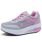 Leather casual sports shoes women thick bottom muffin rocking shoes ladies increased travel shoes