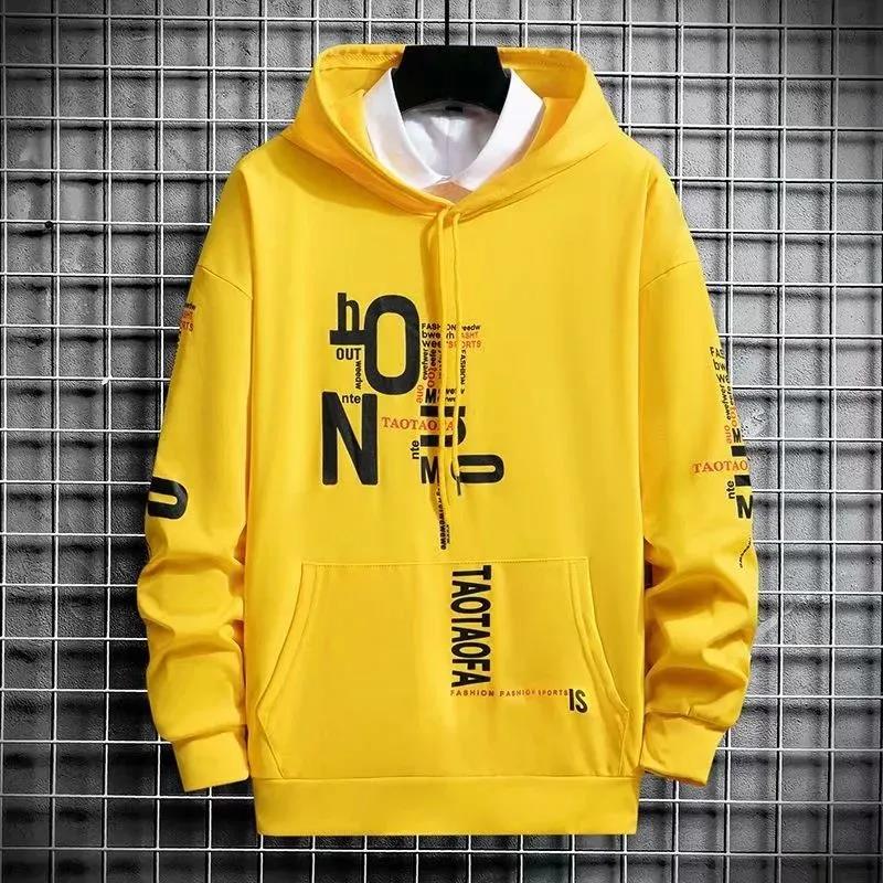 Men Pullover and Casual Pants Suit Spring Hooded Sportswear School Trend Sweater Suit Sports Suit
