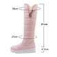 Women's High Boots Winter Shoes Waterproof Snow Boots Flat Heel Warm Fur Boots Thigh High Botas Black White 34- 43 Size