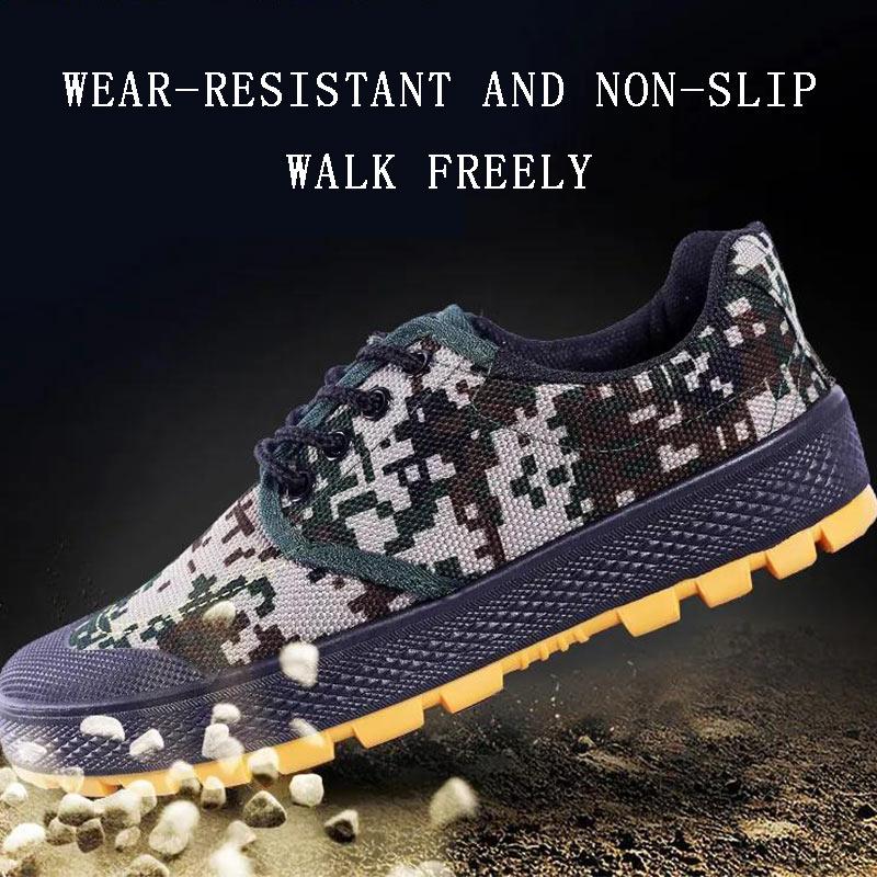 Tendon Bottom Non-slip Wear-resistant Liberation Shoes Low-cut Camouflage Military Training Farm Work Labor Insurance Shoes for Men and Women