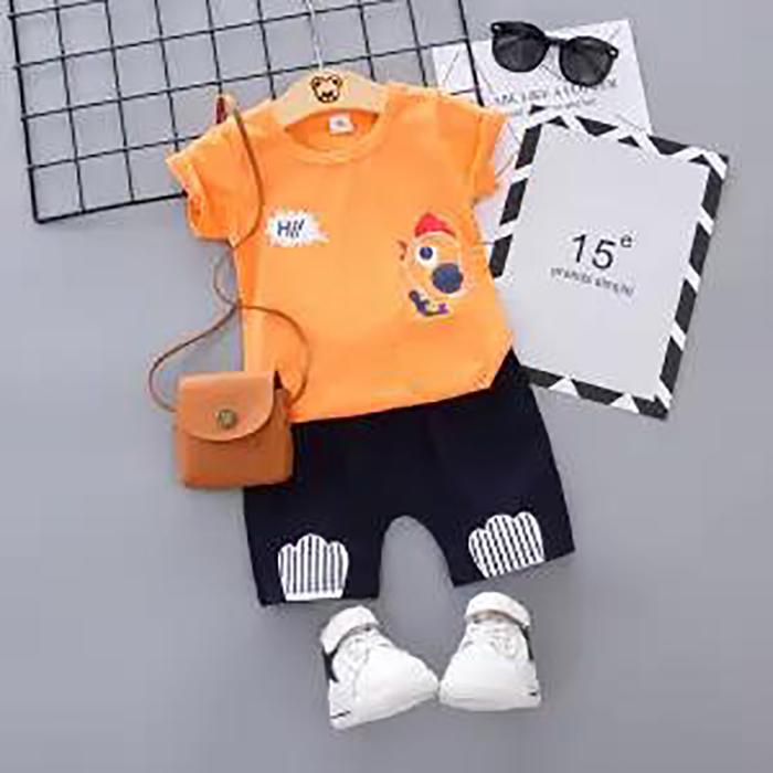 Baby Boys Girls Cartoon Clothes Outfit Suit Cute Children Summer Cotton 1 2 3 Years Kids Boys Clothes Sets T-Shrit+Shorts