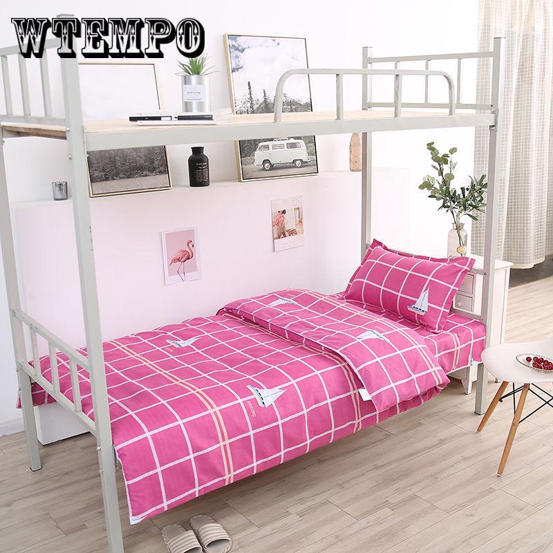 3pcs Geometric Pattern  Bedding Set Student Dormitory Bed Cover Sheet Pillowcase Home Textile Bed Linens High Quality Plaid Stripe Pattern Bedclothes