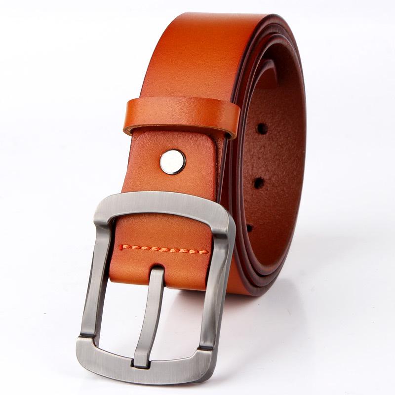 Belt 1pcs 120*3.8cm 100% Genuine Leather Belts for Men Strap Pin Buckle Jeans