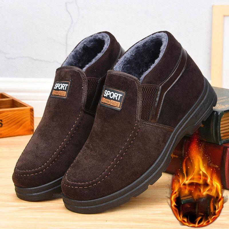 Men's Winter Plus Flannel Shoes Thick Non-slip Middle-aged Father Shoes High-top Snow Boots