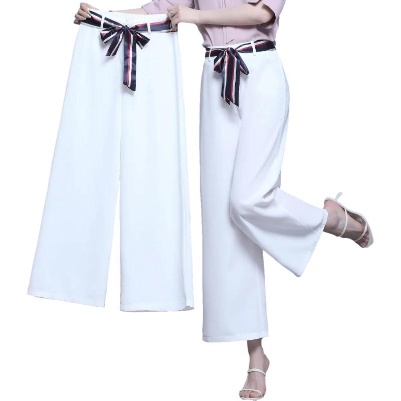 WTEMPO Pants Women Loose High Waist Wide Leg Summer Straight trousers Casual Cool comfortable Office Home Go Out Party