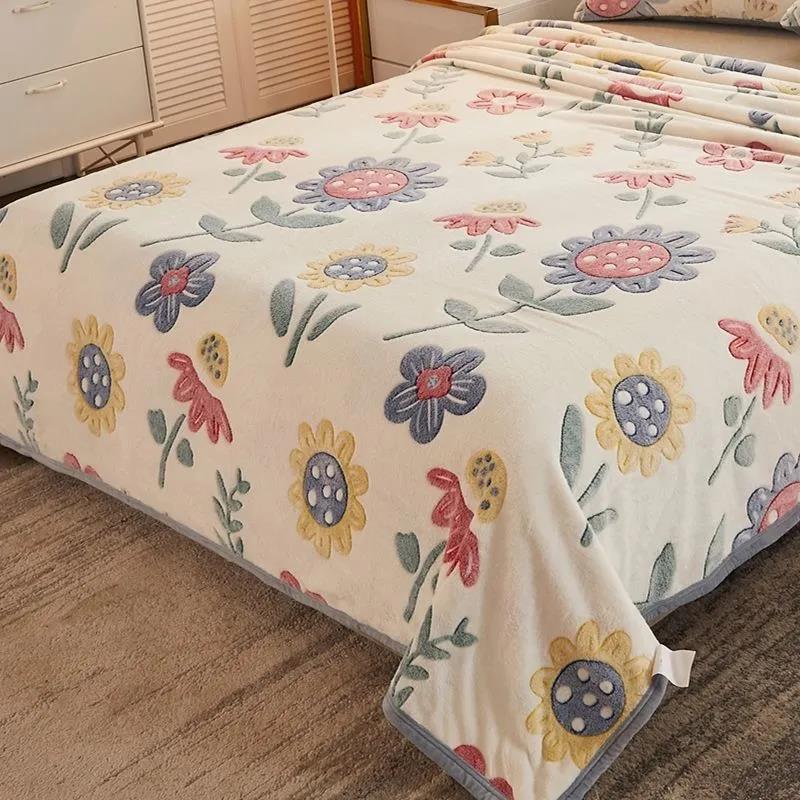 Winter Thick Double-layer Blankets Bedroom Warm Nap Blanket Plus Velvet Double-layer Blanket Dormitory Duvet Cover Blanket