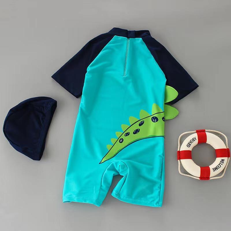 Children's Cartoon Dinosaur One-piece Swimsuit Boy Baby Quick-drying Swiming Suit Cute Printed Breathable Swimwear