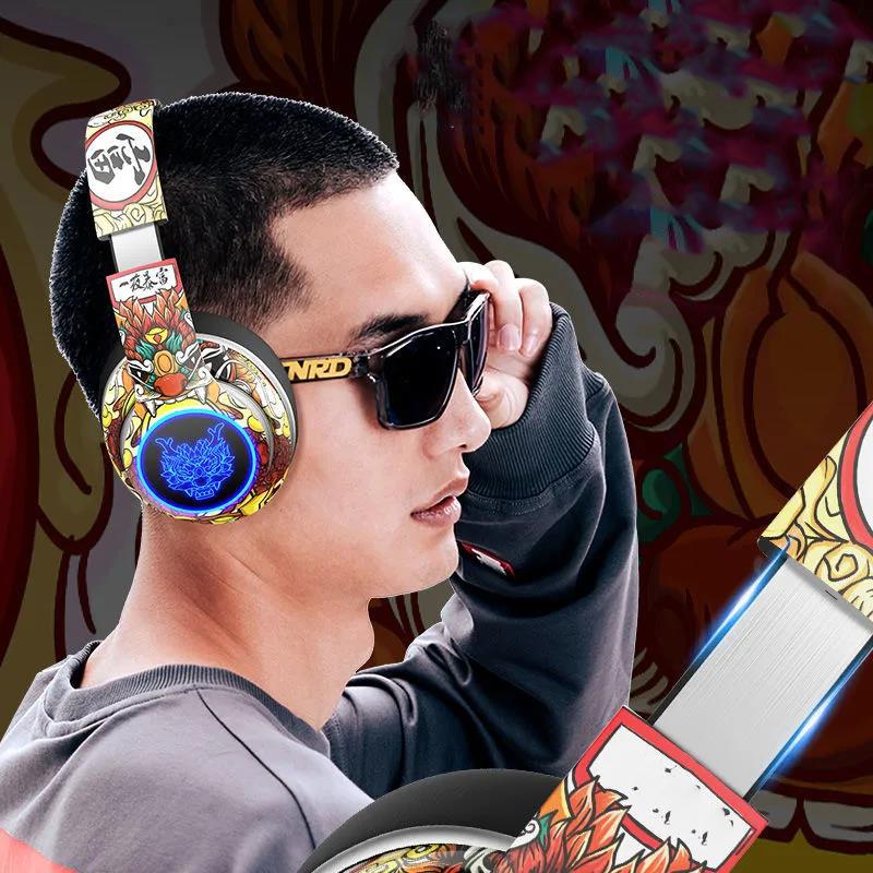 Guochaolong Wireless Bluetooth Headset Six Kinds of Sound Effects Music Games Calls Ultra-clear Sound Quality Personalized Mobile Phones Computers