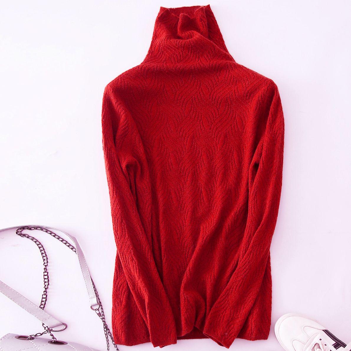 Pofulove Women's Cardigan High-necked Pullover Short Knitted Cashmere Sweaters Loose Autumn Winter