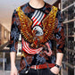 Casual T-shirt men's loose large size long-sleeved T-shirt men's long-sleeved T-shirt 3D printing