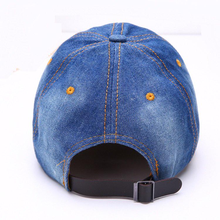 Outdoor Men and Women Blue Denim Fitted Baseball Caps Blank Washed Cotton Casual Snapback