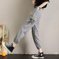 Spring and Autumn Trousers Women's Loose Korean Style Slim High-waist Nine-point Wide-leg Pants Women's Plus Size Casual Pants Women's Trend