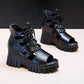 Women's Platform Sandals Hollow Breathable Boots Summer Wedge Heel Mesh Fish Mouth Shoes