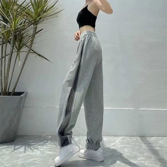 Women's Summer Thin Sports Pants Side Zipper Loose Beam Harem Pants Slim Fashion Ins Pants Ladies Fitness Trousers