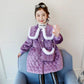 Girls Thick Warm Cotton Clothes Mid-length Winter Windproof Quilted Jacket