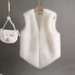 Faux Fur Waistcoat Women's Short Imitation Rex Rabbit Fur Waistcoat Slim and Thin Fur Vest Waistcoat Keeps Warm and Comfortable