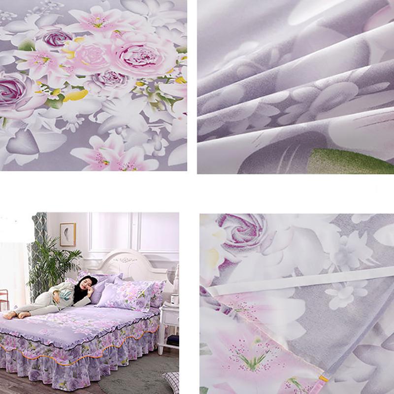 Bedroom Twill Bed Skirt Bedspread Non-slip Mattress Protection Cover Skin-friendly Bed Cover and Dust Cover