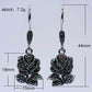 2 Kinds of Gothic Rose Shaped Black Zircon Dangle Earrings Vintage Carved Floral Hanging Earrings for Women Jewelry