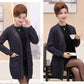 Autumn and Winter V-neck Cardigan Sweater Mid-length Casual Slim Jacket Simple Middle-aged and Elderly Ladies Jacket