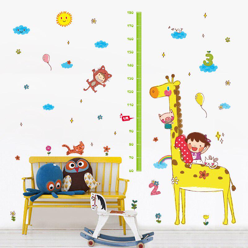 [Wall sticker] Diy Giraffe Height Chart Measure Wall Stickers Wall Decals Cartoon Animal Park Kids B