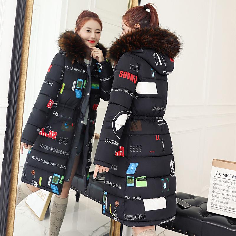Faux Fur Collar Short Parkas Loose Down Cotton Coats Winter Women Hooded Jackets