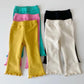 Children's Summer Pants Cute Pleated Chiffon Pants Girls Casual Loose Thin Eight-point Pants