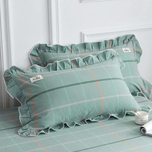 Washed Cotton Cotton Side Pillowcase Solid Color Cotton Pillowcase Pillow Core Cover 48*74cm