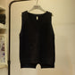 Women Knitted Vests Autumn New Korean Version of Wild V-neck Sweater Vest Women Loose Button Sleeveless Sweater Vest