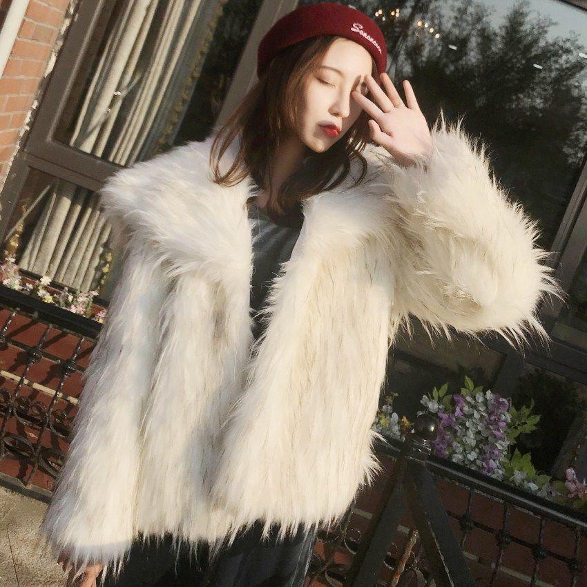Winter Woman's Cotton Wool Coat Winter Cold warm Long sleeve fur jacket Trend Large size Fur coat