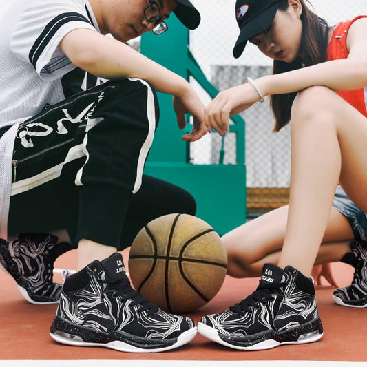Basketball shoes men's blue sneakers shock-absorbing basketball shoes men's shoes outdoor breathable
