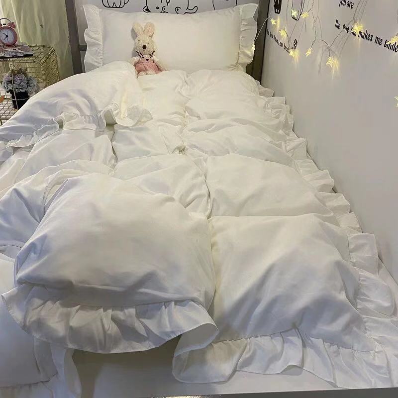 Lace Single Bed Three-piece Quilt Cover Sheet Pillowcase Princess Wind Bedding Set