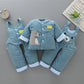 Baby Winter Coat Suit Plus Velvet Thickening Newborn Baby Clothes Corduroy Hooded Autumn and Winter Three-piece Cotton Jacket