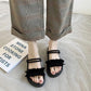 Sponge Cake Platform Sandals Female Fairy Style Summer Student Flat Roman Net Red Sandals