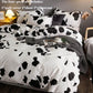 Four-piece Cotton Striped Simple Intellectual Style Bed Sheet Quilt Cover Pillowcase Set Household Bedding Double Bed