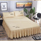 Korean Style Bedspread Bedroom Household Single-piece Sanding Bed Skirt Solid Color Skin-friendly Bedspread Bed Cover Bedroom Student Dormitory Sheets