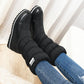 Snow Boots Comfy Flat Heel Round Toe Slip-On Solid Med Heel Platform Winter  New Ladies Shoes Mid-Calf Women Boots
