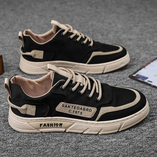 Spring breathable men's low top shoes skateboard plate shoes canvas shoes all-match sports casual shoes