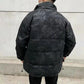 Men's Winter Down Jacket Plus Size PU Leather Camouflage Jacket Streetwear Coat Stand Collar Solid Color Casual Jackets Warm Thick Black Clothing