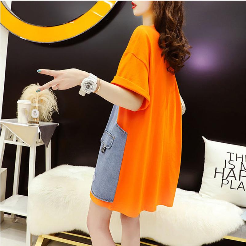 Women Dress Girl Loose O-Neck Casual Long T-shirt Dress Big Loose Home Comfort Outer Convenient