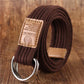 Men's and Women's Wild Canvas Belt Youth Students Double Ring Buckle Canvas Belt Woven Belt