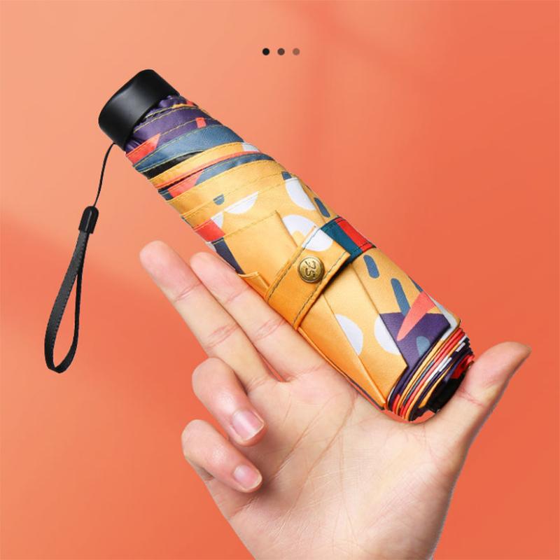 Umbrella Men's and Women's Korean Sun and Rain Dual-use Folding Compact Portable Sun Umbrella Sunscreen and UV Protection