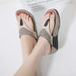 Size35-41 Summer Women Slippers Bohemian Beach Wear-resistant Waterproof Slippers Wedge Platform Leopard Print Sandals Outdoor High Heels Flip Flops