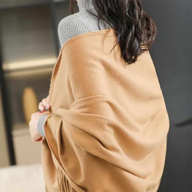 Cashmere Scarfs for Women Winter Warmth and Thick Solid Color Wool Scarfs Shawels Korean Wild Bib