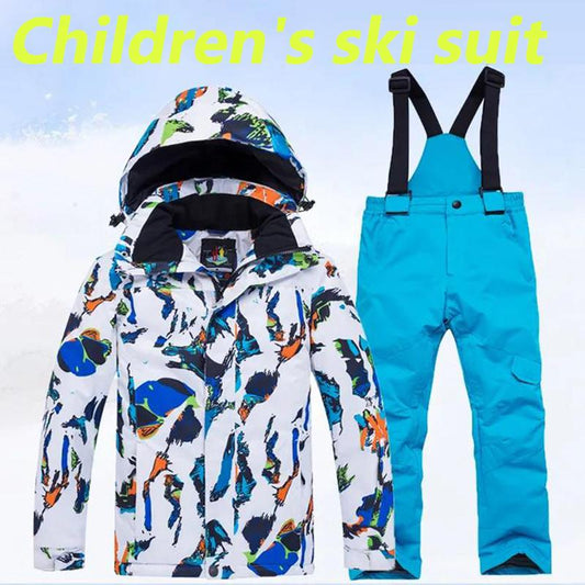 Children's Ski Clothing Suit Outdoor Windproof and Waterproof Two-piece Sportswear Wear-resistant Tooling Snowboard Clothing
