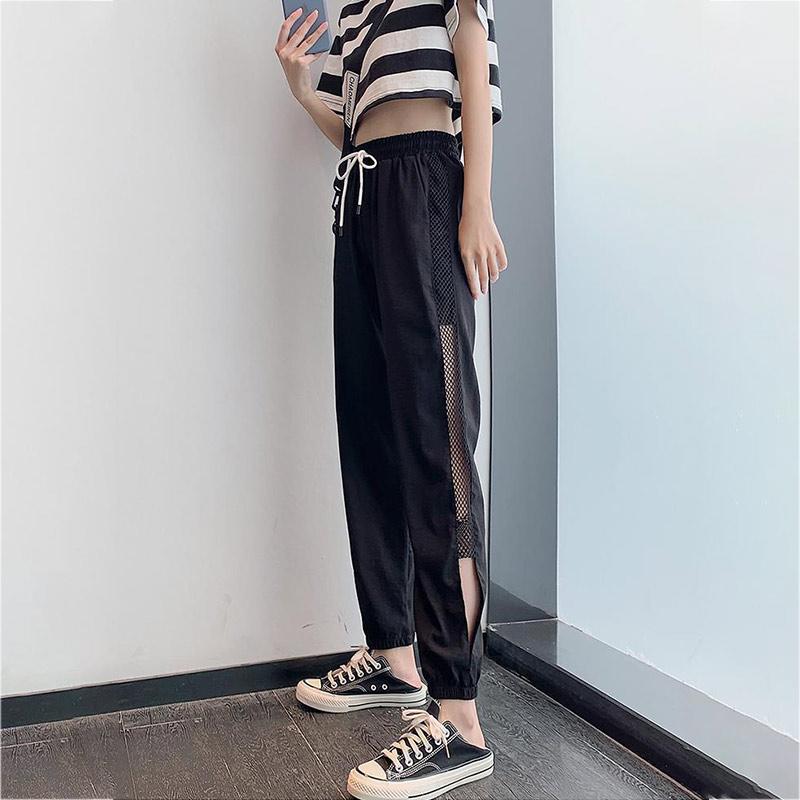 Ice Silk Sweatpants Women's Pants Summer Thin Loose Wide-legs Plus Size Nine Points Casual Thin All-match Pants