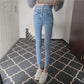 Women's High Waist Jeans Autumn All-match Skinny Ninth Pants Women's Pencil Pants Student Slim Jeans