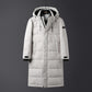 Winter Down Jacket Men's Mid-length Hooded Jacket Over-the-knee Korean Style Loose Thick Couple Winter Jacket Trend